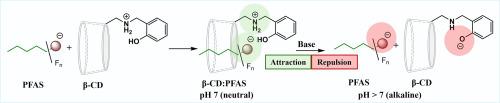 Control of host-guest complexation and release of PFAS with pH changes employing ionizable β-cyclodextrin derivatives