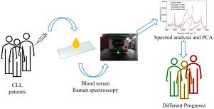 Biochemical fingerprinting of dried blood serum from chronic lymphocytic leukemia patients by Raman spectroscopy: Towards prognostic classification