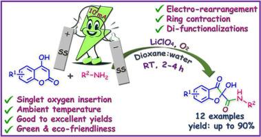Electrochemical Di-functionalization: Oxidative Amination and Oxygenation of 4-Hydroxy-α-Benzopyrones under Ring Contraction