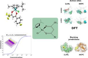 Ruthenium(II)-arene complexes containing β-diketonates: Leishmanicidal activity evaluated by the combination of experimental data, docking and DFT calculations