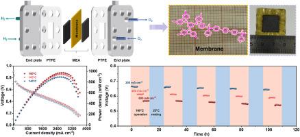 Localized covalent crosslinking of poly(p-terphenyl pyridine) by radial 1,3,5-tricarbazolylbenzenes for preparation of high-temperature proton exchange membranes