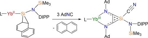 Naphthalene and amino-substituted silacyclopropanyl complexes of ytterbium(II)