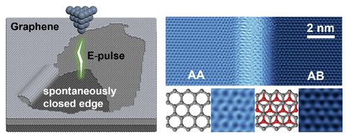 Spontaneous Closing of Torn Bilayer Graphene Edges via a Self-Healing Mechanism
