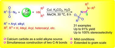 Synthesis of N-sulfonyl acetamidines using calcium carbide as an alkyne source