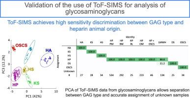 Validation of the use of ToF-SIMS for analysis of glycosaminoglycans
