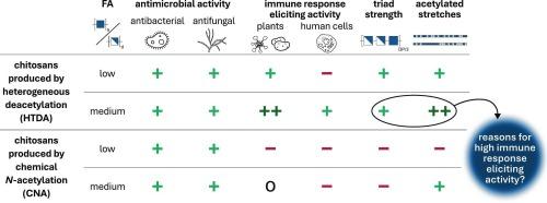 Chitosan production methods influence receptor-mediated immune responses but not target-mediated antimicrobial bioactivities