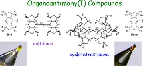 Organoantimony(I) Compounds Incorporating the Bulky Rind Groups: Selective Synthesis and Characterization of Distibene and Cyclotetrastibane