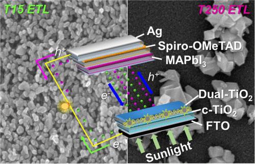 Dual-Size TiO2 Nanoparticle-Engineered Interfaces for Broadband Light Scattering and Efficiency Enhancement in Perovskite Solar Cells