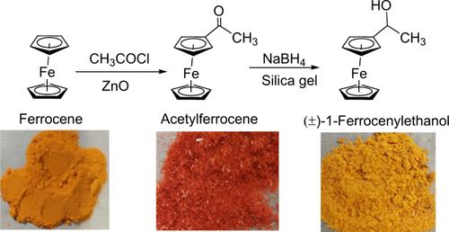 Two-Step Experiment for Undergraduate Organic Chemistry Laboratory Using Green Techniques: Synthesis of Acetylferrocene and Its Reduction to (±)-1-Ferrocenylethanol