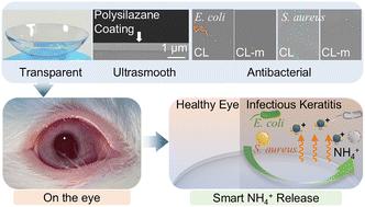 Smart invisible shield: colorless, durable and self-defending contact lens nanocoating combats keratitis on demand