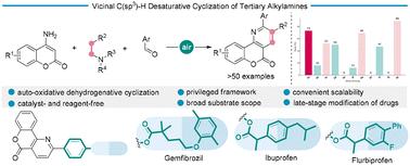 Auto-oxidation-driven vicinal C(sp3)–H desaturative cyclization of tertiary alkylamines for the synthesis of pyrido[3,2-c]coumarins
