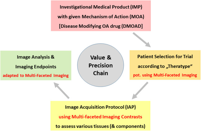 Multifaceted imaging strategies for clinical trials of knee osteoarthritis-a tightly interlinked value and precision chain.