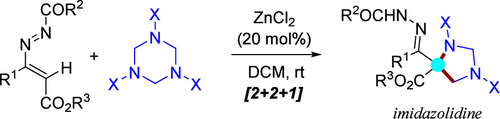A Noncarbenoid Approach to Imidazolidines via ZnCl2-Catalyzed Annulation of 4-Alkoxycarbonyl-1,2-diaza-1,3-dienes with 1,3,5-Triazinanes