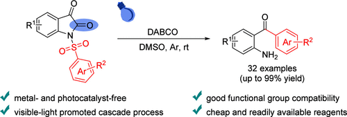 Photocatalyst-Free Visible-Light-Induced Decarbonylation/Truce–Smiles Rearrangement Cascade to Access 2-Aminobenzophenones