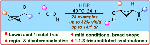 HFIP-Mediated Ring Opening of Bicyclo[1.1.0]butanes with Hydroperoxides for Diastereoselective Access to Peroxycyclobutanes