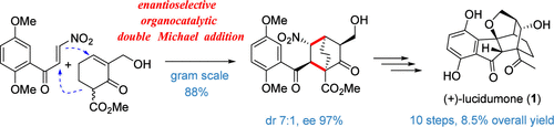 Enantioselective Total Synthesis of (+)-Lucidumone via Organocatalytic Double Michael Addition