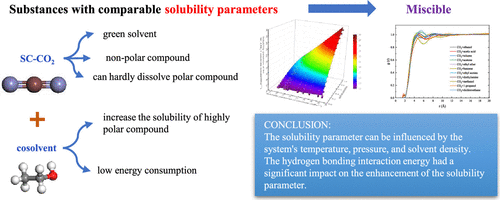 Investigation of the Solubility Parameter of a Supercritical Carbon Dioxide–Cosolvent System by Molecular Dynamics Simulation