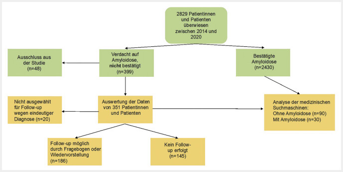 [Retrospective analysis of a patient cohort with suspicion of systemic amyloidosis, finally not confirmed].