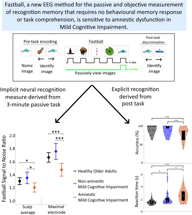 A passive and objective measure of recognition memory in mild cognitive impairment using Fastball memory assessment.