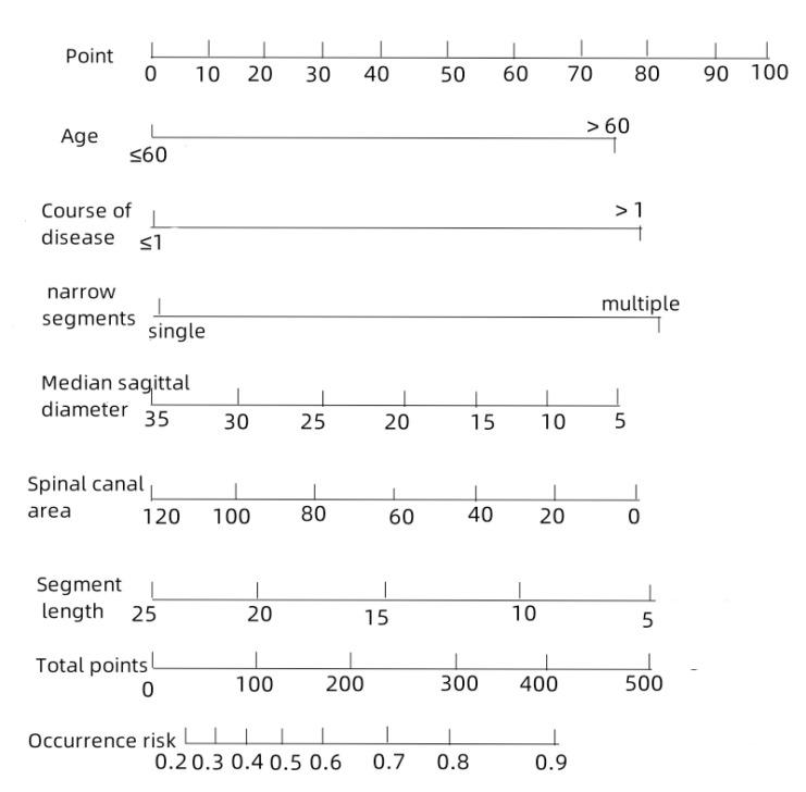 LASSO Logistic Regression was Used to Analyze the Risk Factors for Cauda Equina Injury Secondary to Lumbar Spinal Stenosis and to Build a Risk Model.