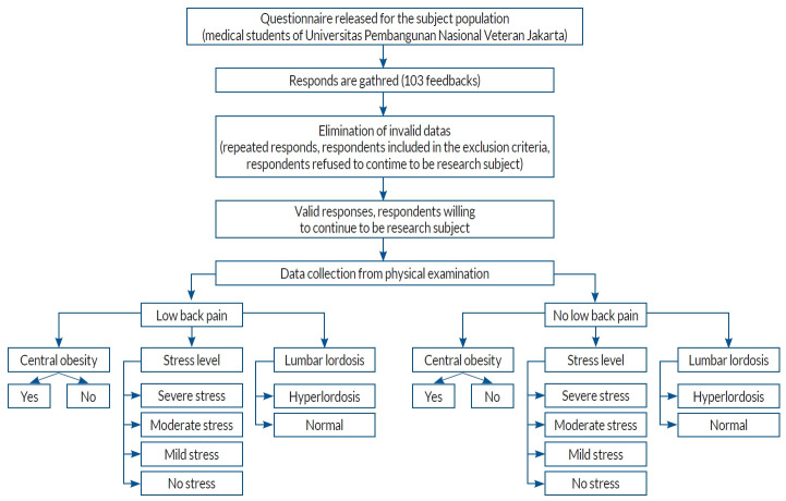 A Study of Correlation Lumbar Lordosis, Stress, Central Adiposity with Low Back Pain in Undergraduate Medical Students.