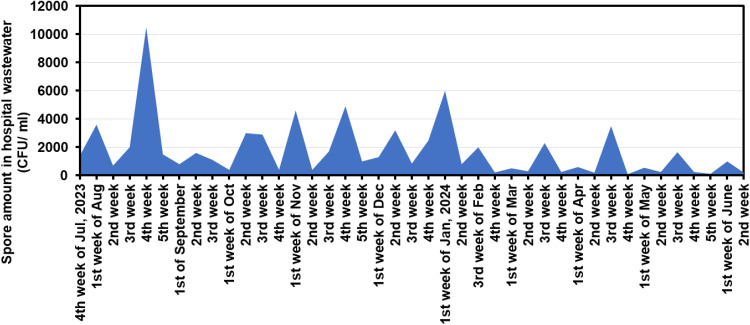 Some Factors Influencing the Number of <i>Clostridioides difficile</i> Spores Detected in Hospital Wastewater.