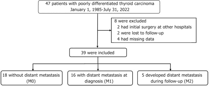 Risk factors and outcomes of metastatic poorly differentiated thyroid carcinoma.