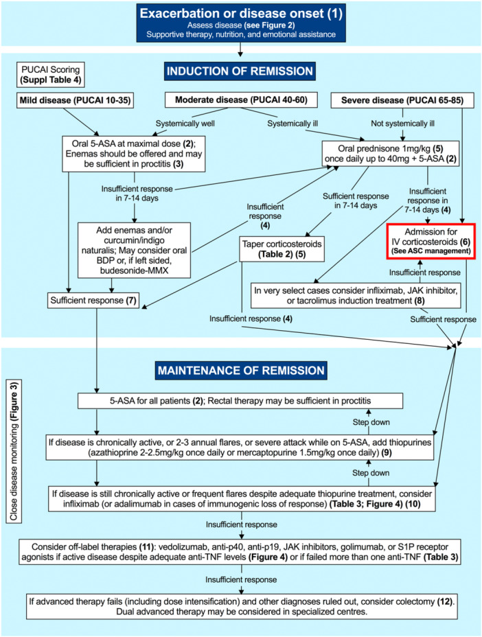 Management of paediatric ulcerative colitis, part 1: Ambulatory care-An updated evidence-based consensus guideline from the European Society of Paediatric Gastroenterology, Hepatology and Nutrition and the European Crohn's and Colitis Organisation.