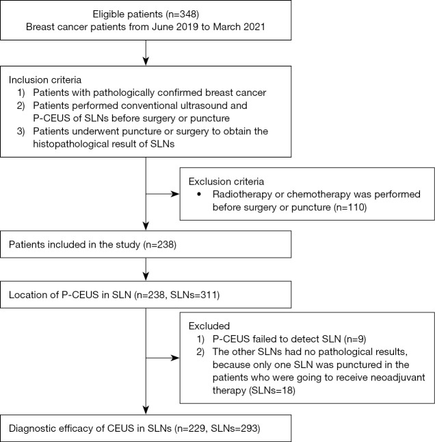The value of percutaneous contrast-enhanced ultrasound in the detection and diagnosis of sentinel lymph nodes in breast cancer: comparison with pathological features.