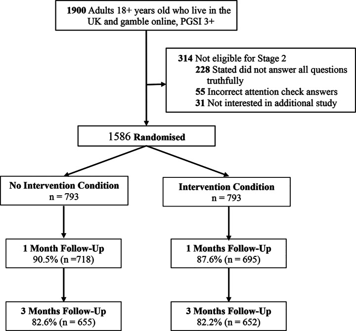 Pilot Randomised Trial of a Brief Online Personalised Feedback Intervention for the UK Context Designed To Prevent, Reduce, and Address Gambling Harm.