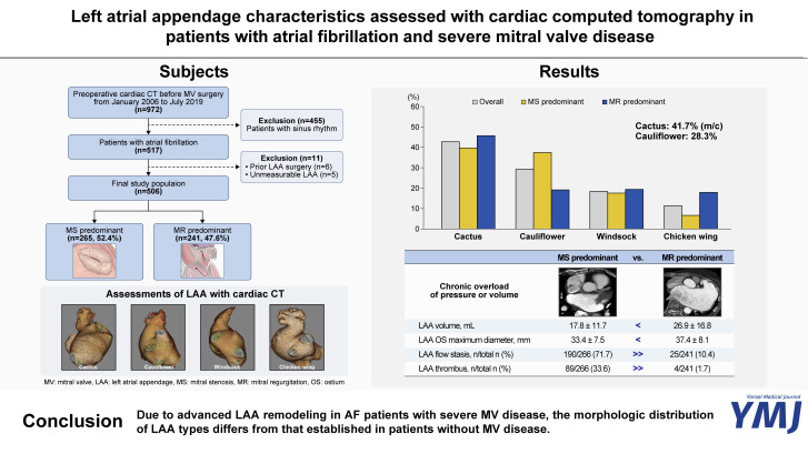 Left Atrial Appendage Characteristics Assessed with Cardiac Computed Tomography in Patients with Atrial Fibrillation and Severe Mitral Valve Disease.