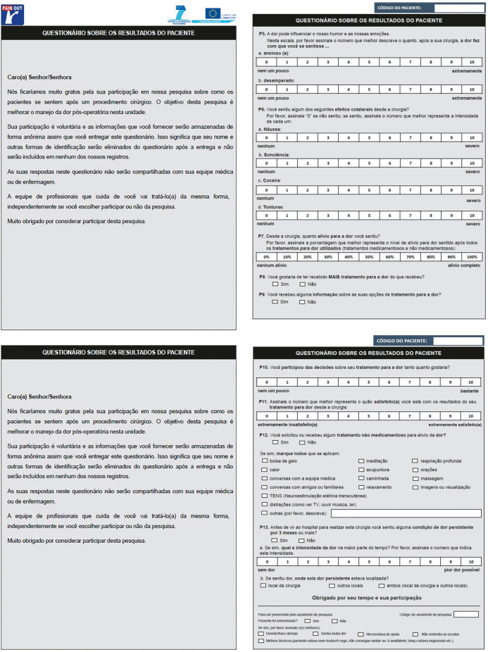 International Pain Outcomes (IPO) - Brazilian Portuguese version: cross-cultural adaptation and psychometric validation.