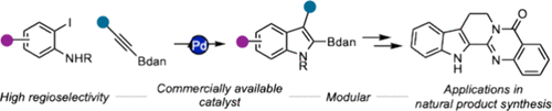 Palladium-Catalyzed Heteroannulation of Bdan-Capped Alkynes: Rapid Access to Complex Indole Scaffolds