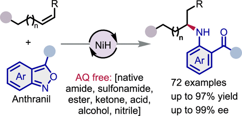 Regio- and Enantioselective Nickel-Catalyzed Hydroamination of Unactivated Alkenes with Anthranils