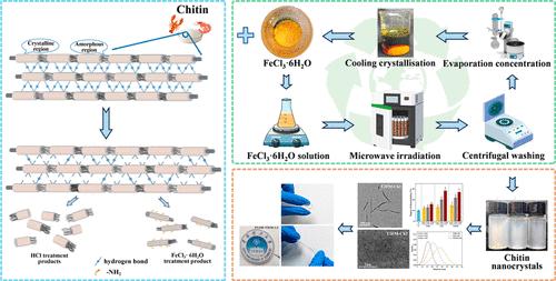 Green and Scalable Synthesis of Chitin Nanocrystals via Microwave-Assisted Hydrolysis Using Recyclable Ferric Chloride Hexahydrate