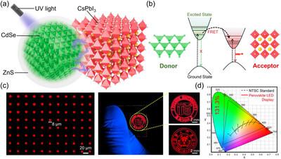Förster Resonance Energy Transfer-Based Design of High-Brightness CdSe/ZnS-CsPb(BrI)3 Nanocrystals for High-Performance Micro-LED Color Conversion Pixels