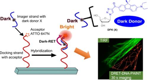 Using Dark Dyes for Fast Super-Resolution Imaging: A Proof-of-Concept Study