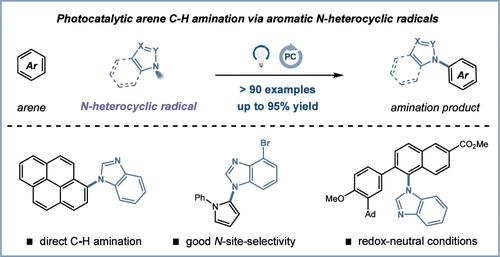 Photocatalytic Arene C–H Amination with Aromatic N-Heterocyclic Radicals