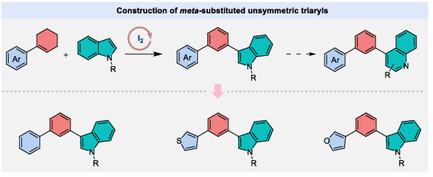 
Construction of meta-Disubstituted Triaryls via Iodine-Catalyzed Oxidative Aromatization Coupling of Cycloalkenes with Indoles