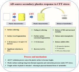 Secondary degradation of anaerobic-digested and UV-pretreated plastics under cycles of freeze-thaw