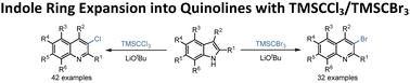Indole ring expansion into quinolines with TMSCCl3/TMSCBr3
