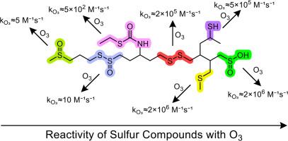 Reaction kinetics of organic sulfur compounds with ozone in aqueous phase