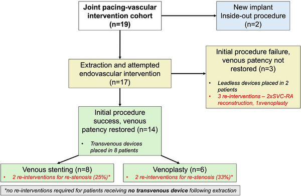 Joint Pacing and Vascular Intervention for the Management of Cardiac Device Associated Central Venous Obstruction.