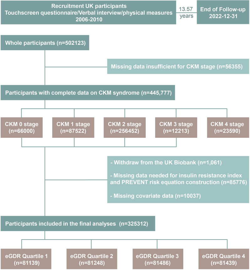 Insulin resistance assessed by estimated glucose disposal rate predicts cardiovascular disease in stages 0-3 of cardiovascular-kidney-metabolic syndrome: a UK biobank cohort study.