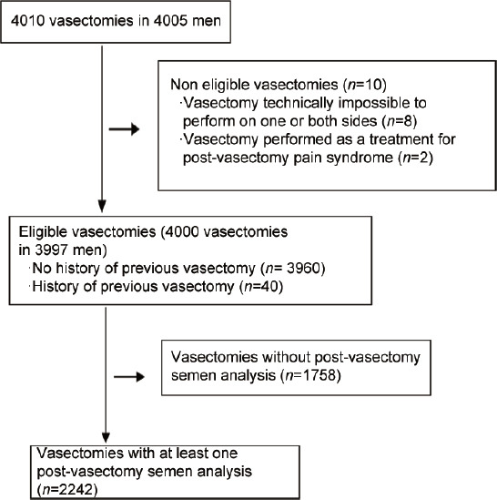 Occlusive effectiveness of open-ended no-scalpel vasectomy with mucosal cautery and fascial interposition: a descriptive study.