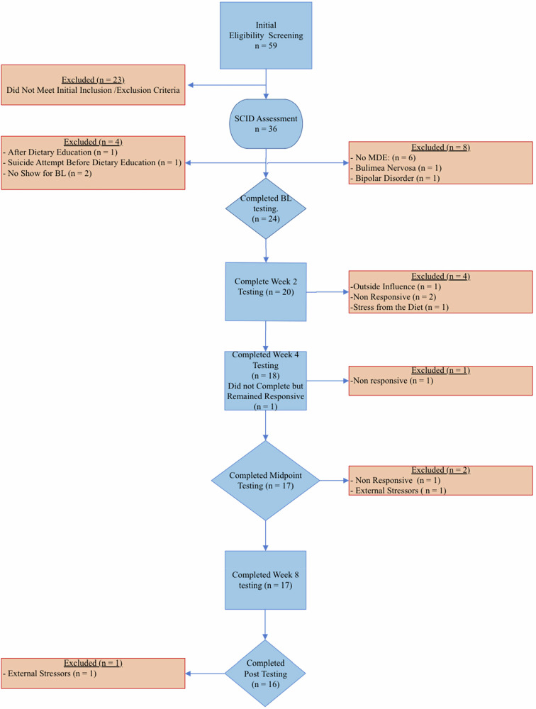 A pilot study examining a ketogenic diet as an adjunct therapy in college students with major depressive disorder.