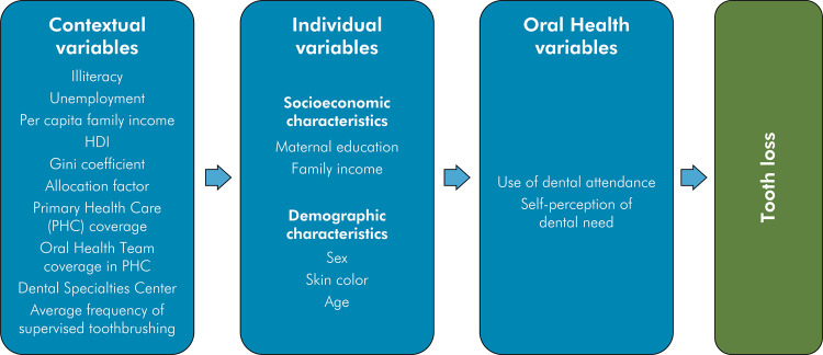 Determinants of tooth loss among adolescents (15-19 years) from Minas Gerais, Brazil: a multilevel analysis.
