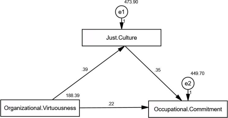 Exploring how organizational virtuousness shapes nurses' occupational commitment: the mediating role of just culture.