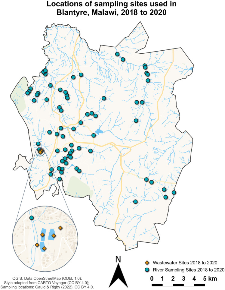 Diversity of Salmonella enterica isolates from urban river and sewage water in Blantyre, Malawi.