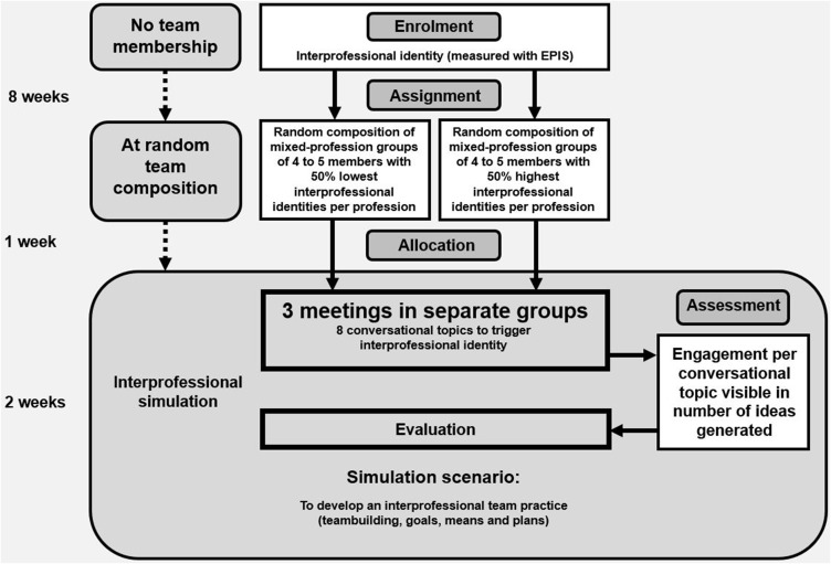 Promoting Speaking Up Through Interprofessional Identity Triggers in a Mixed-Profession Simulation Scenario: Two Group Double-Blinded Pre-Test-Only Design.